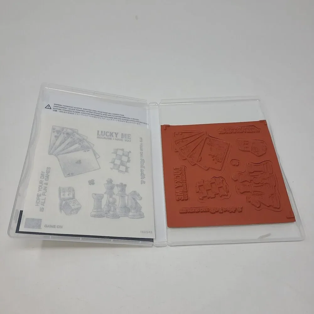 Stampin Up Game On Rubber Stamps Set Chess Casino Cards Dice Lucky Me